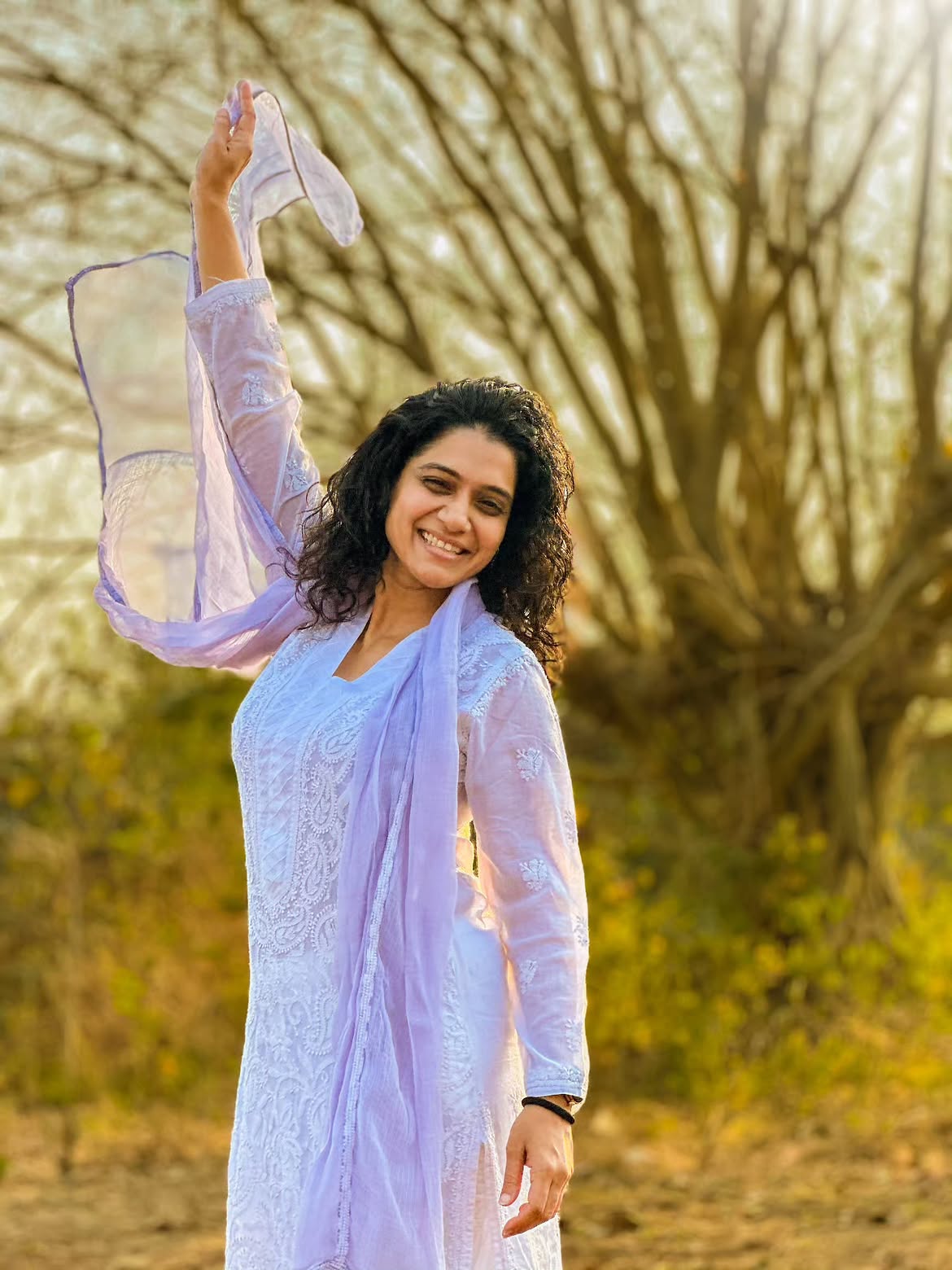 Urmila Kanetkar pink traditional dress