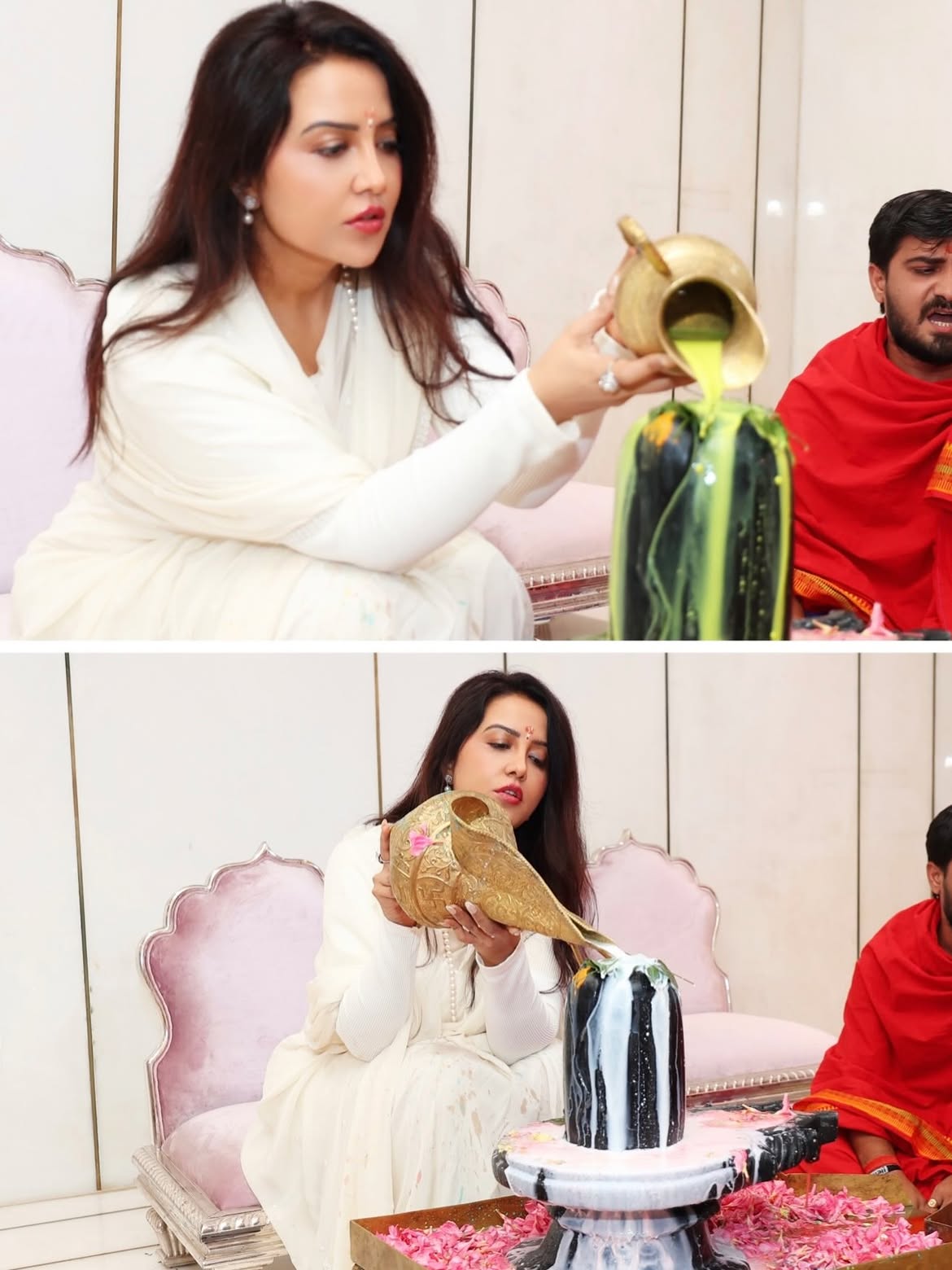Amruta Fadnavis Shravan Sommar puja photos