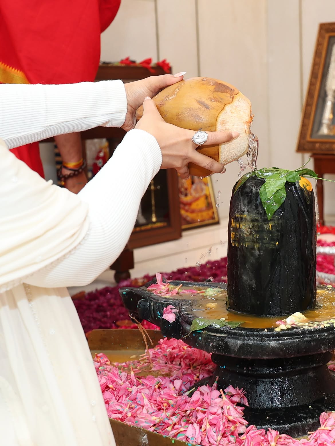 Amruta Fadnavis Shravan Sommar puja photos