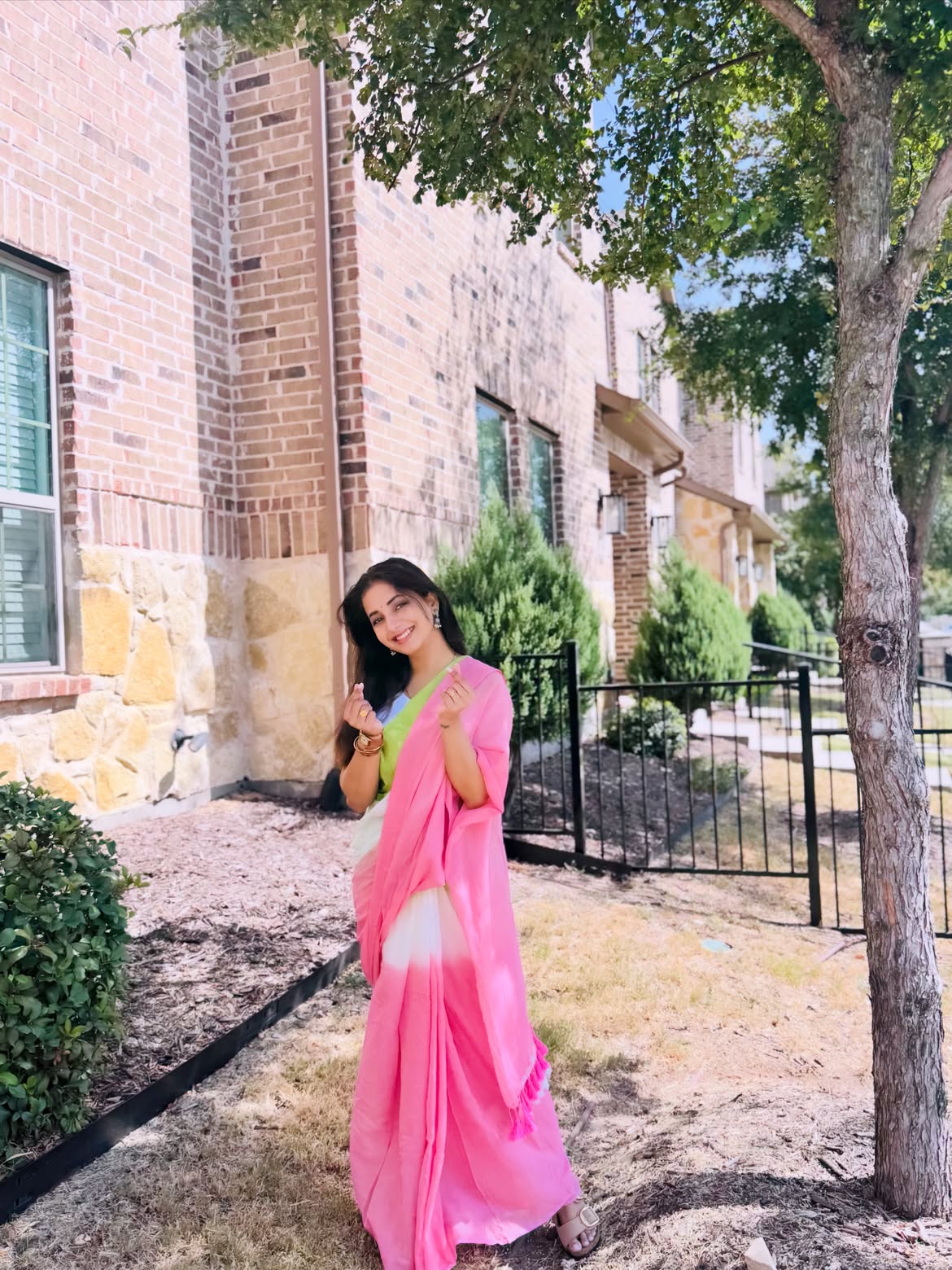 Sayali Sanjeev saree look in America