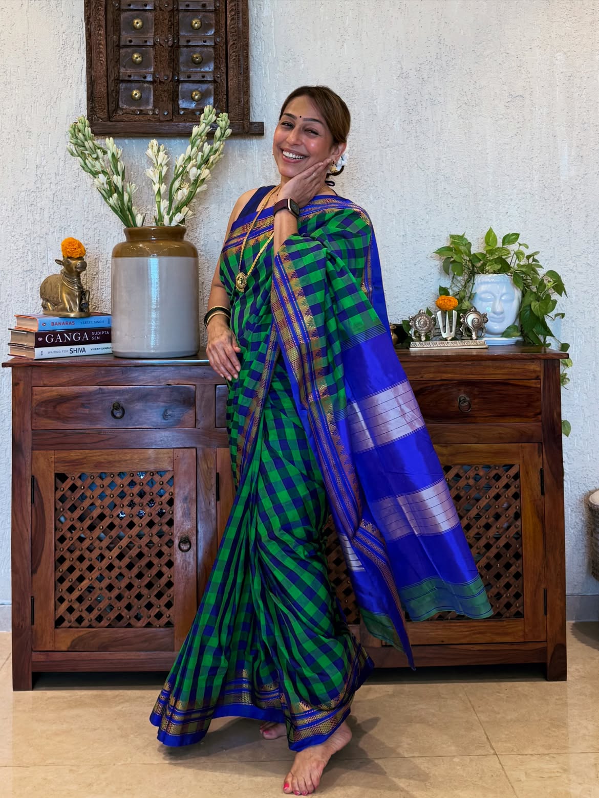 Phulawa Khamkar saree look