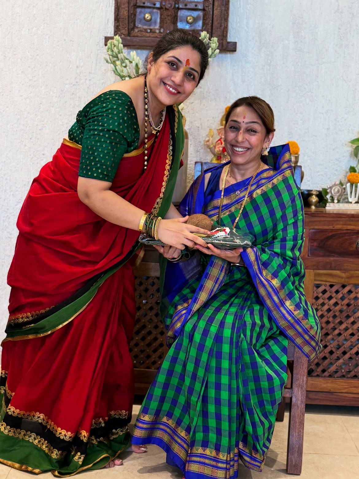 Phulawa Khamkar saree look