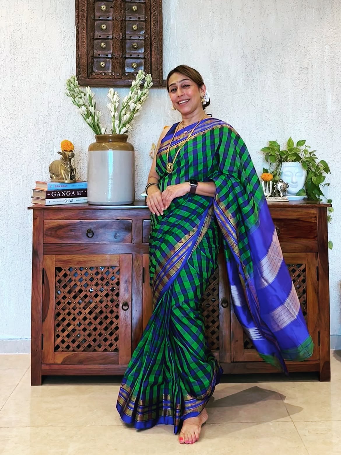 Phulawa Khamkar saree look