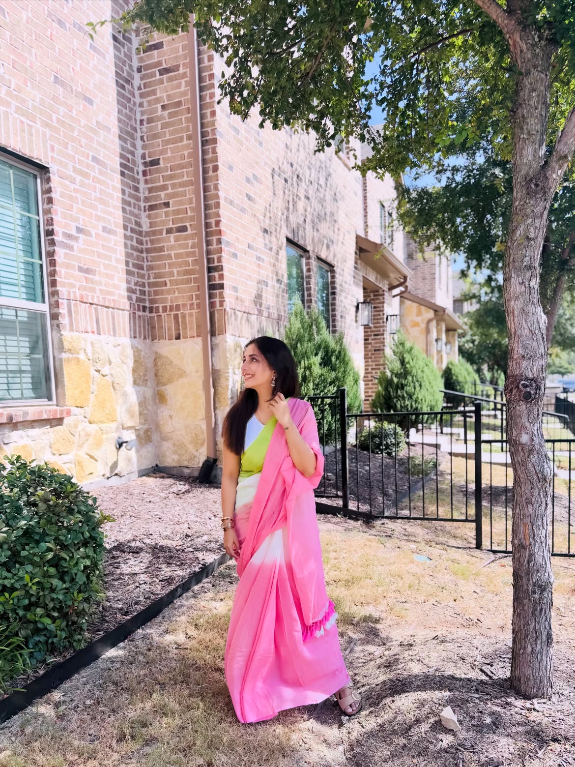 Sayali Sanjeev saree look in America
