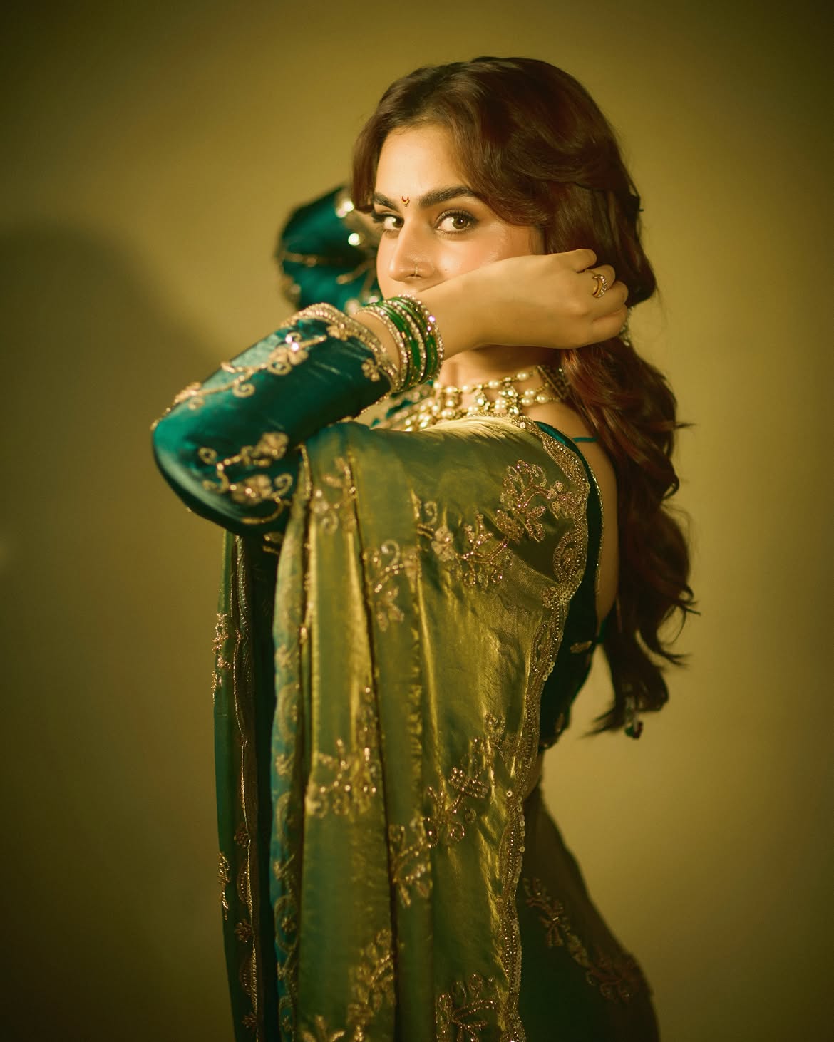 Ayesha Khan traditional saree look