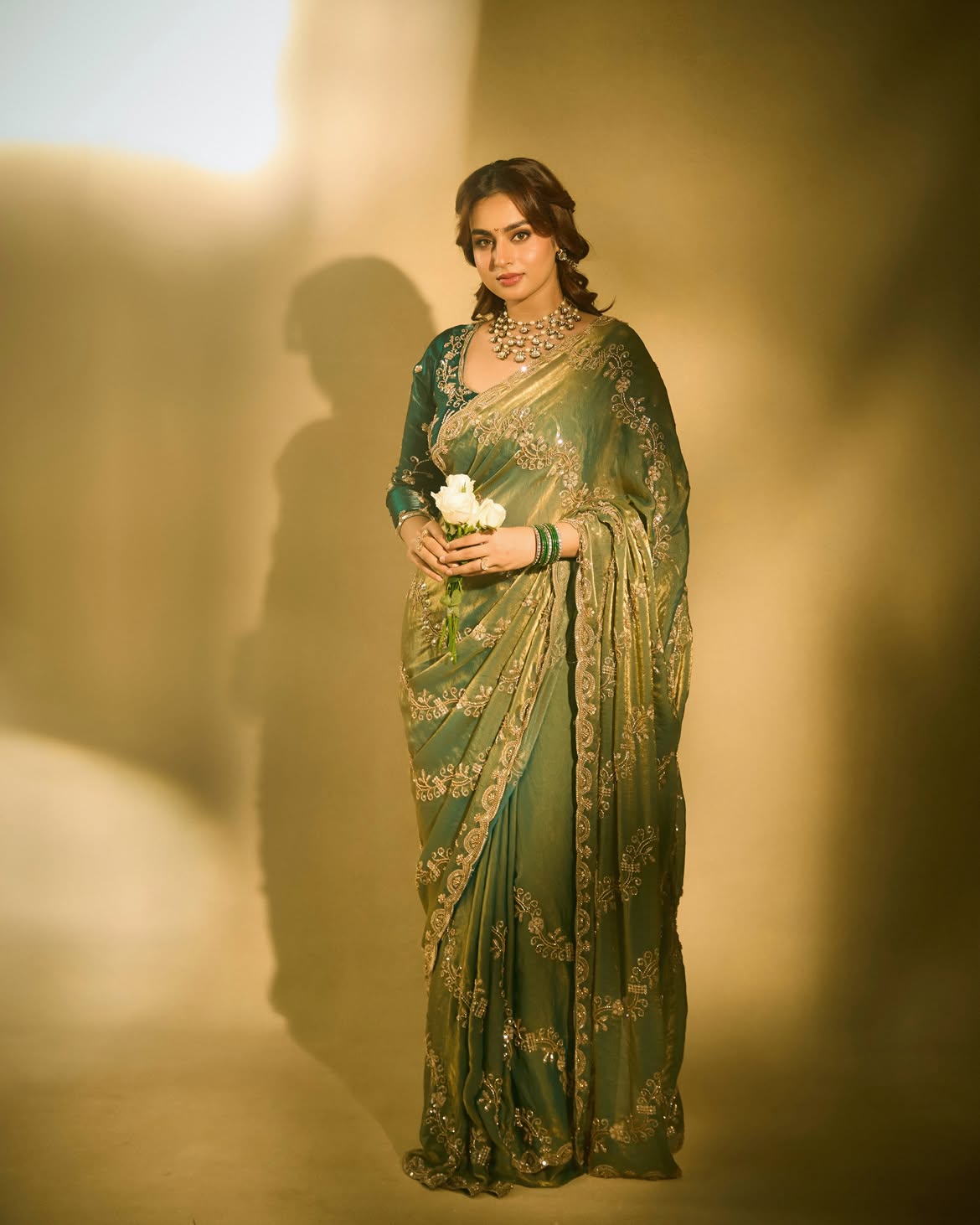 Ayesha Khan traditional saree look