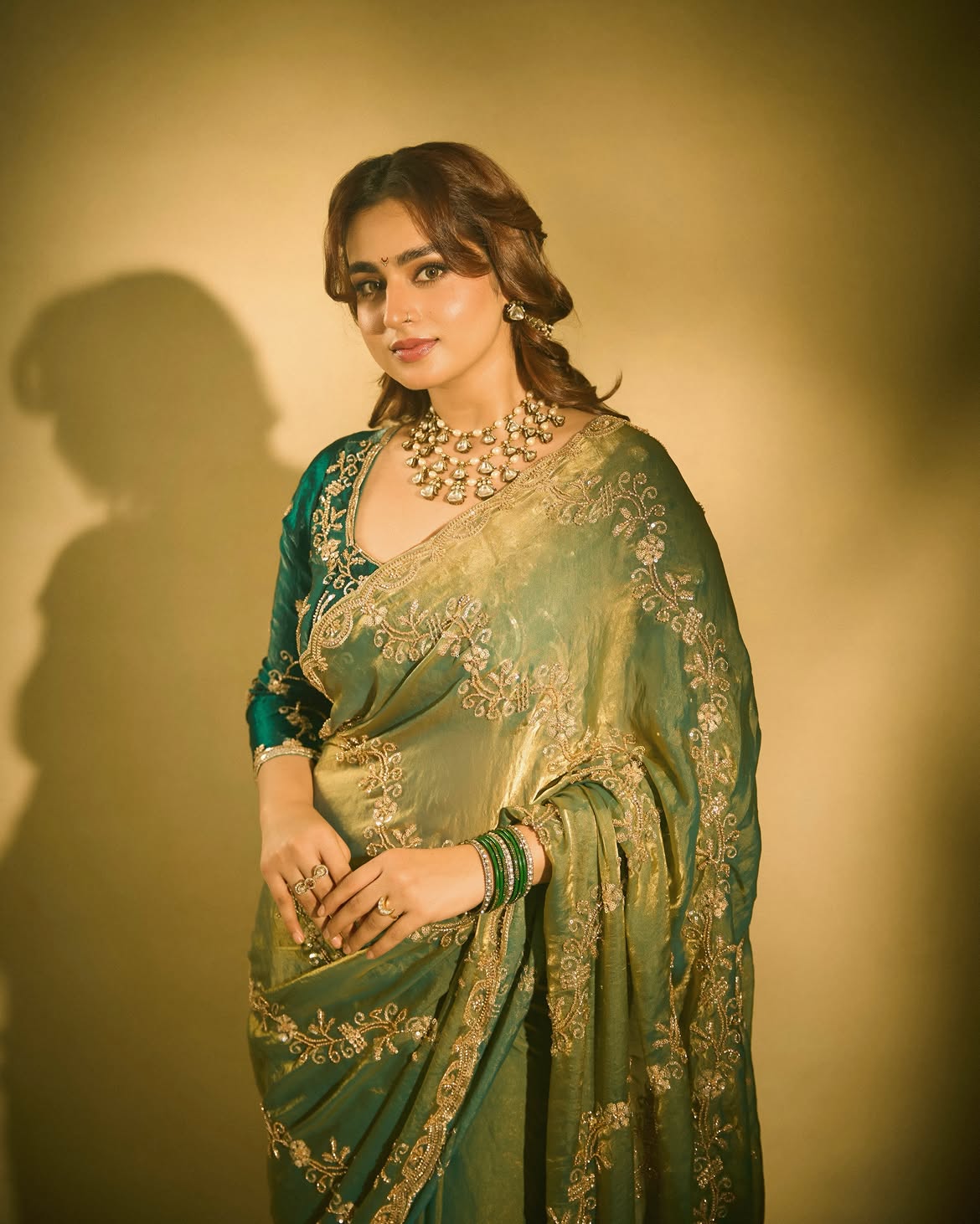 Ayesha Khan traditional saree look