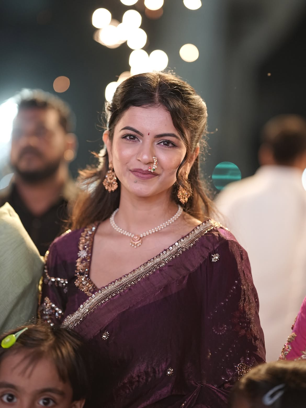 Anushri Mane purple saree look