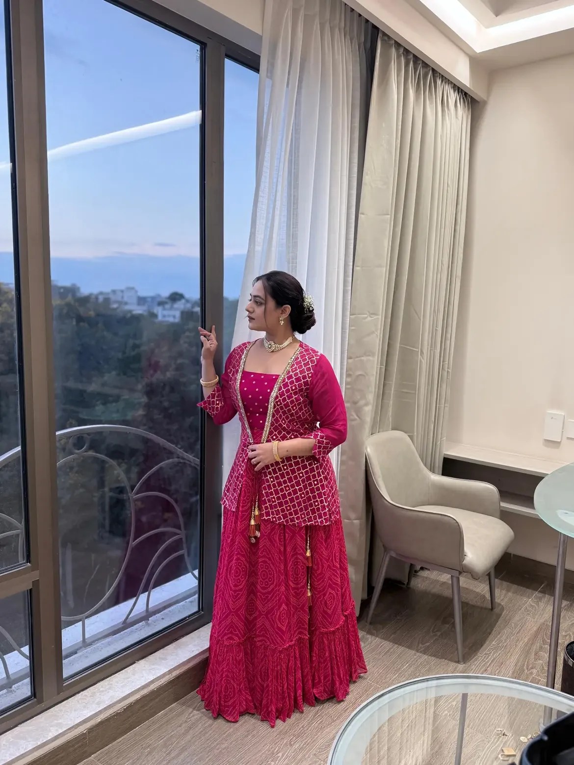 Spruha Joshi pink sharara outfit
