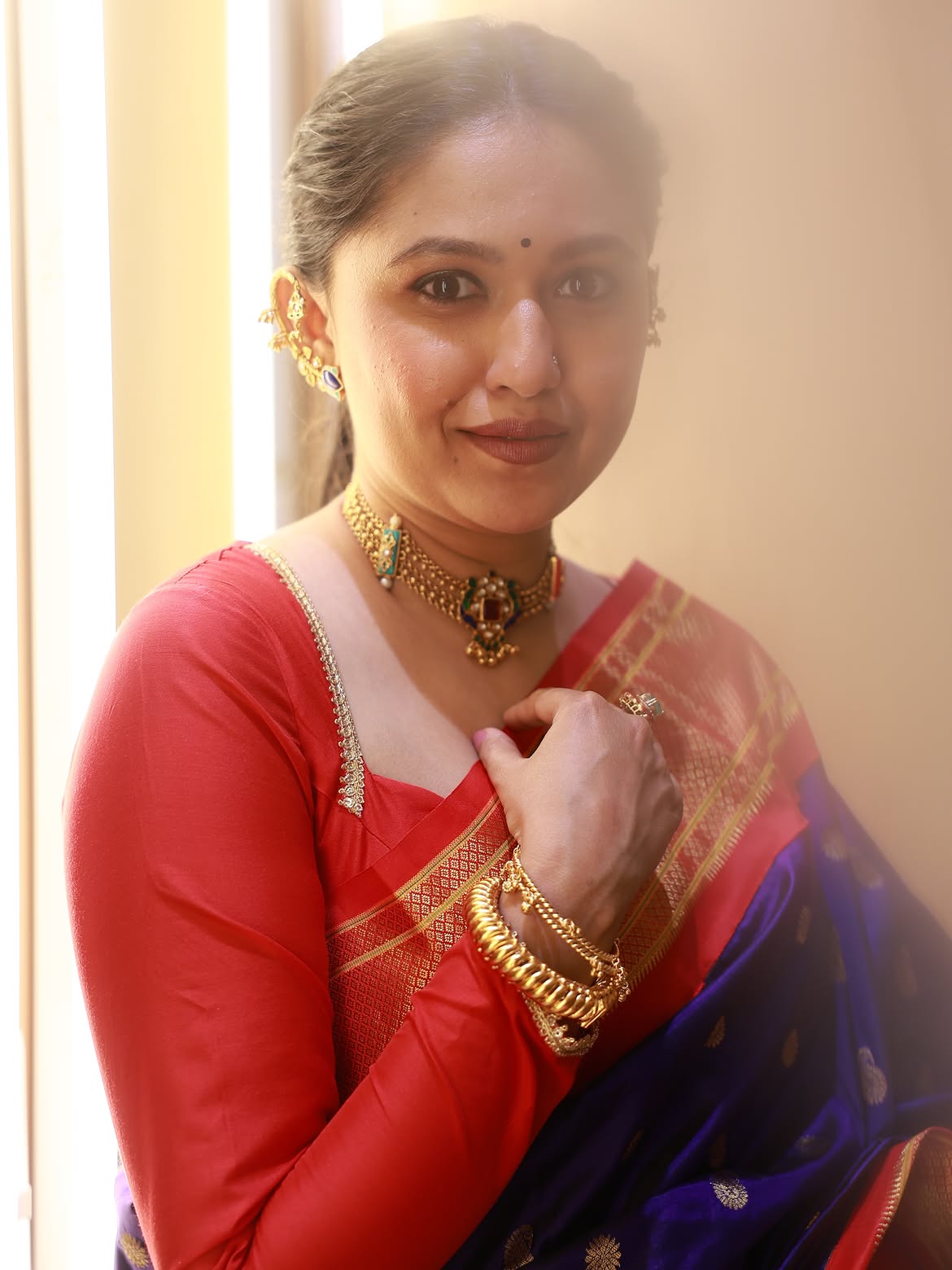 Gautami Deshpande floral saree look