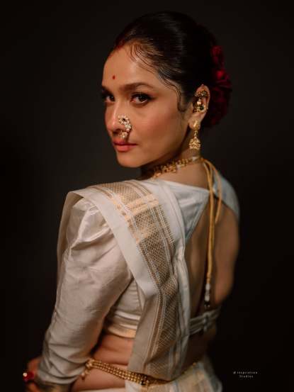 Ankita Lokhande traditional Nauvari saree