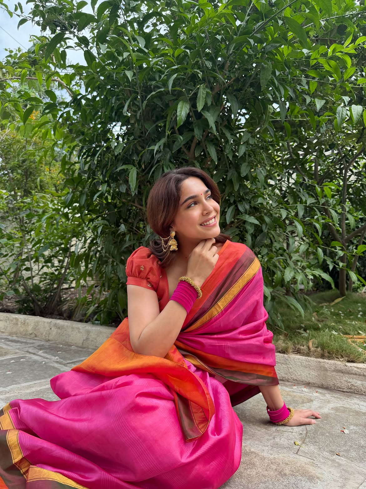 Sharvari Wagh Ganesh Chaturthi saree look