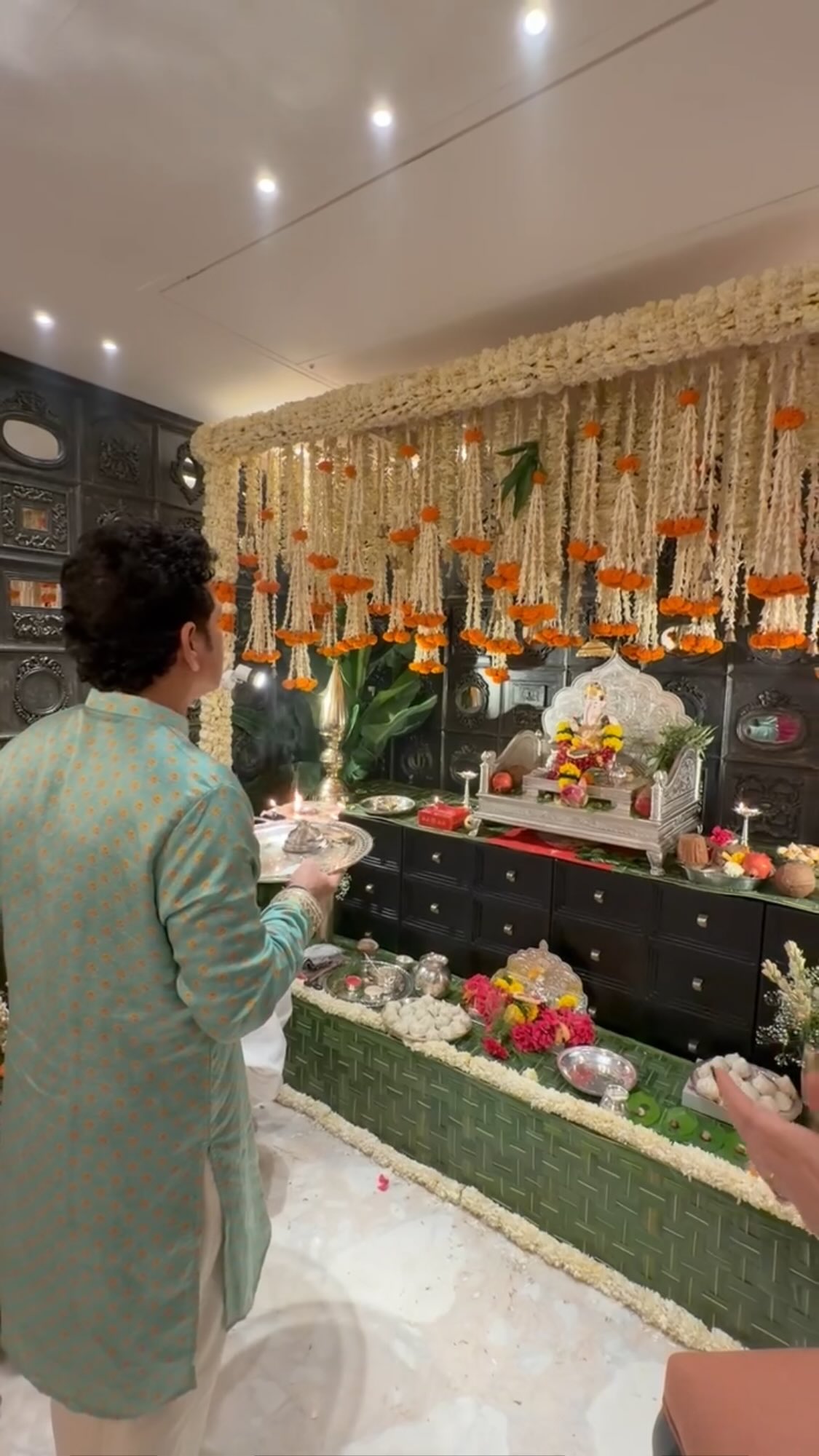 Sachin Tendulkar home ganpati