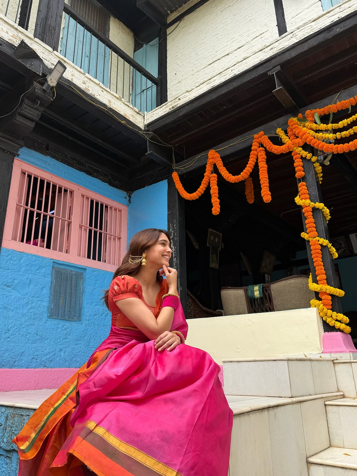 Sharvari Wagh Ganesh Chaturthi saree look