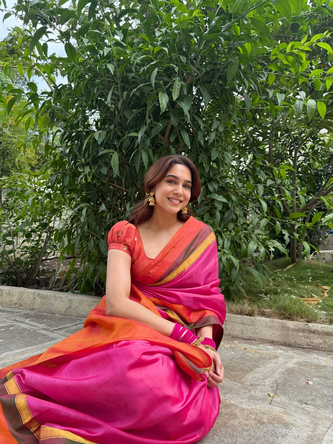 Sharvari Wagh Ganesh Chaturthi saree look