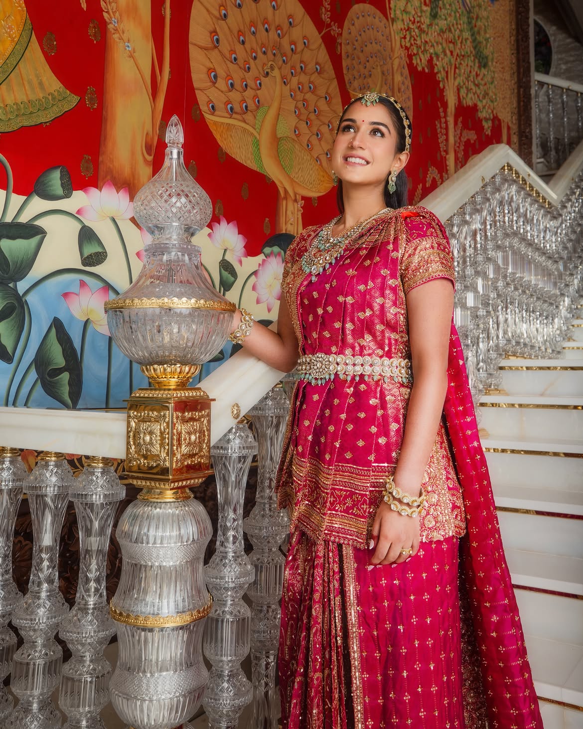 Radhika Merchant pink Kanjeevaram saree