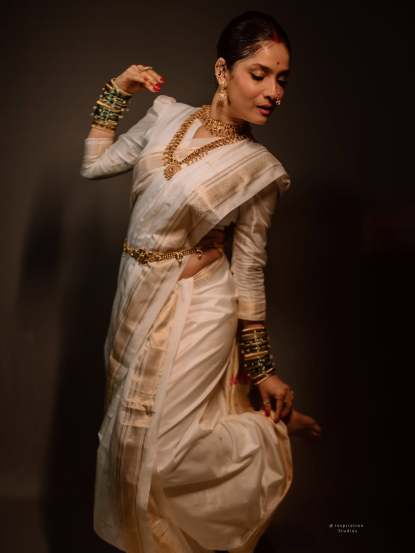 Ankita Lokhande traditional Nauvari saree