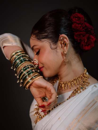 Ankita Lokhande traditional Nauvari saree