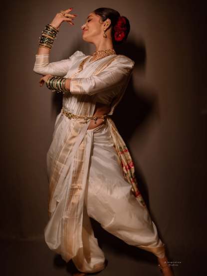 Ankita Lokhande traditional Nauvari saree
