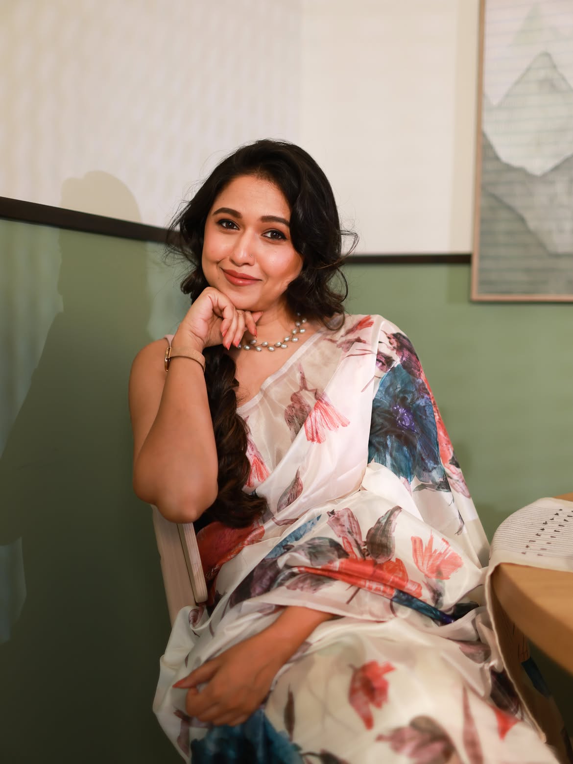 Gautami Deshpande floral saree look