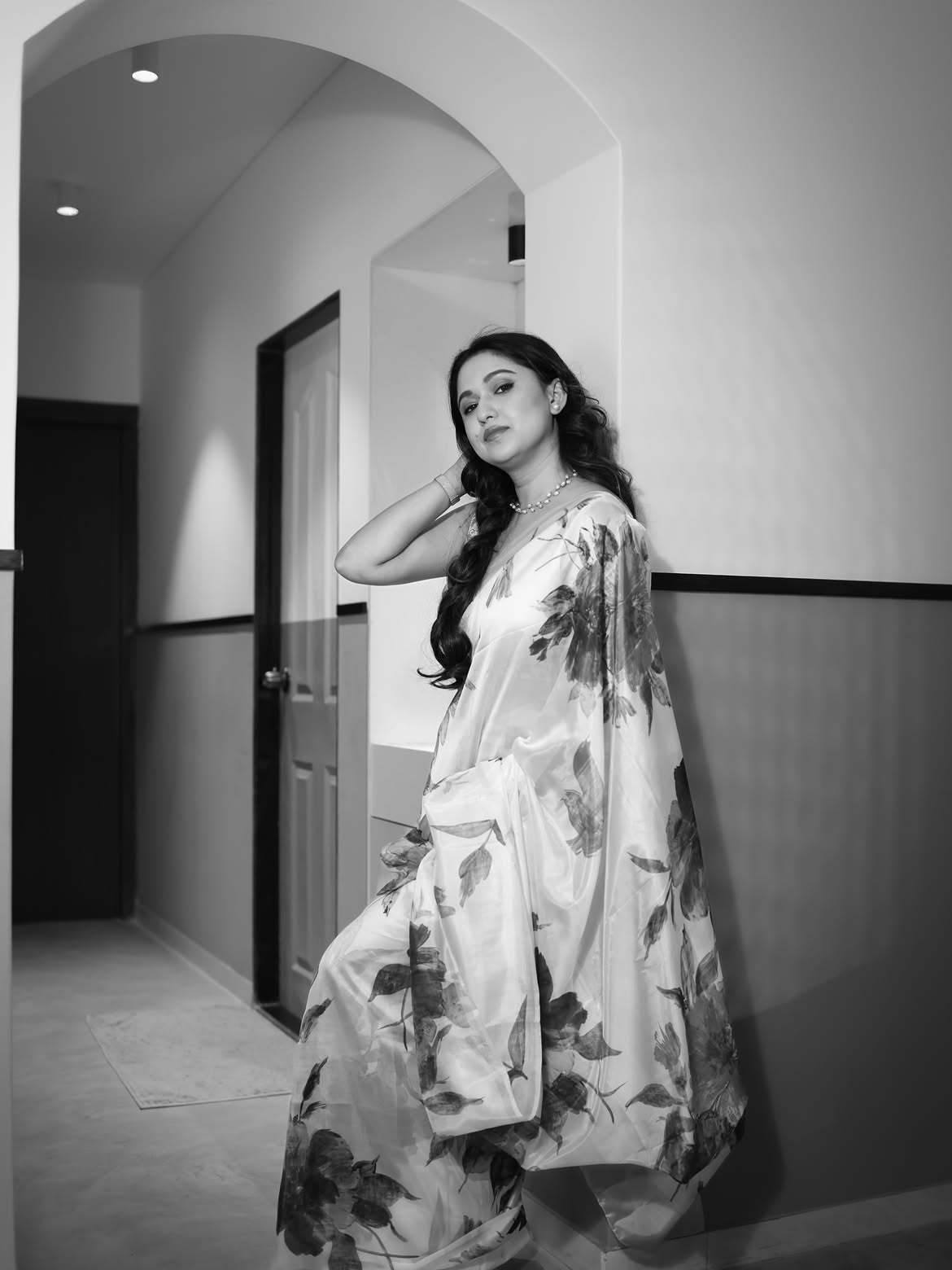 Gautami Deshpande floral saree look