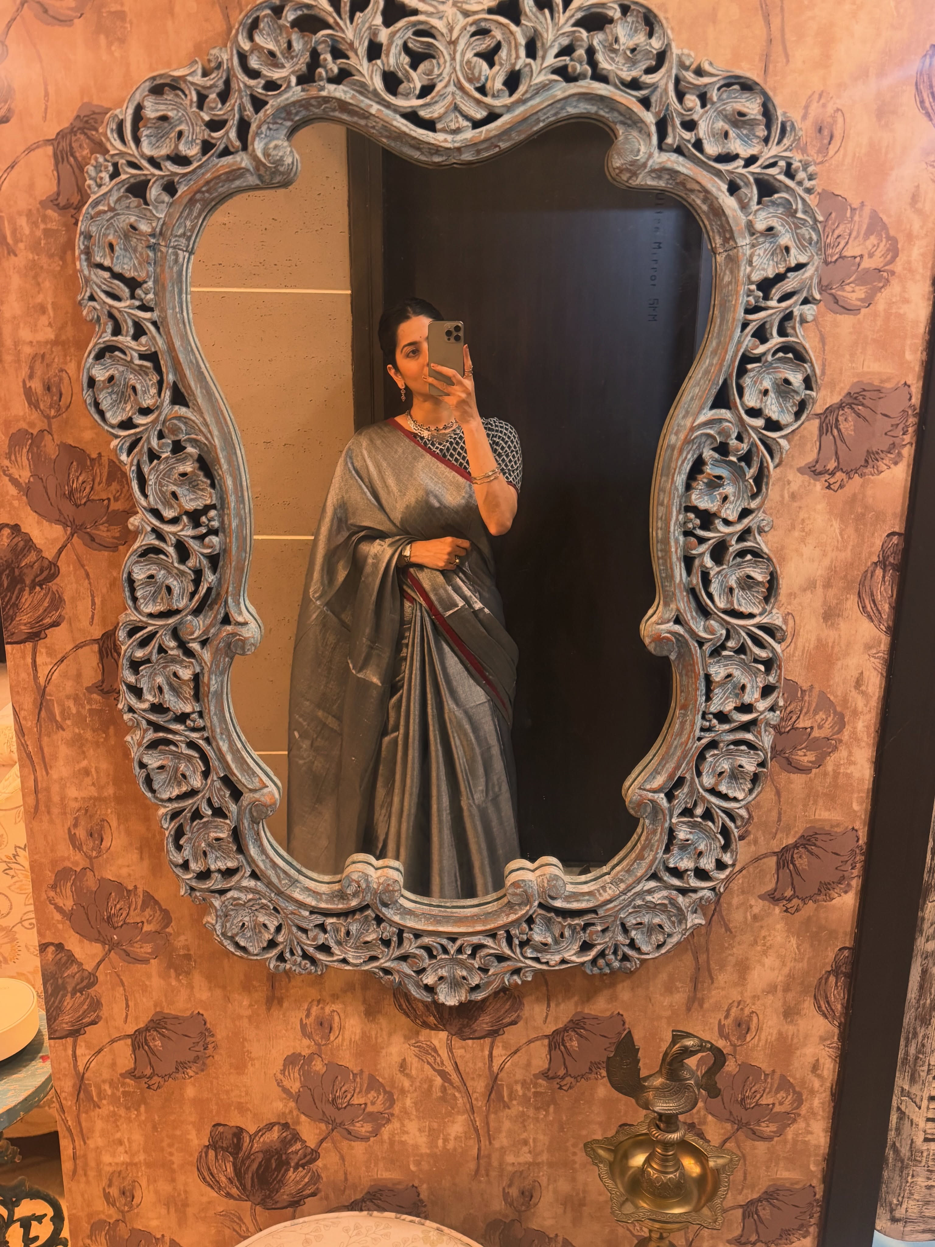 Abhidnya Bhave Grey Saree Look