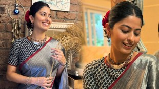 Abhidnya Bhave Grey Saree Look