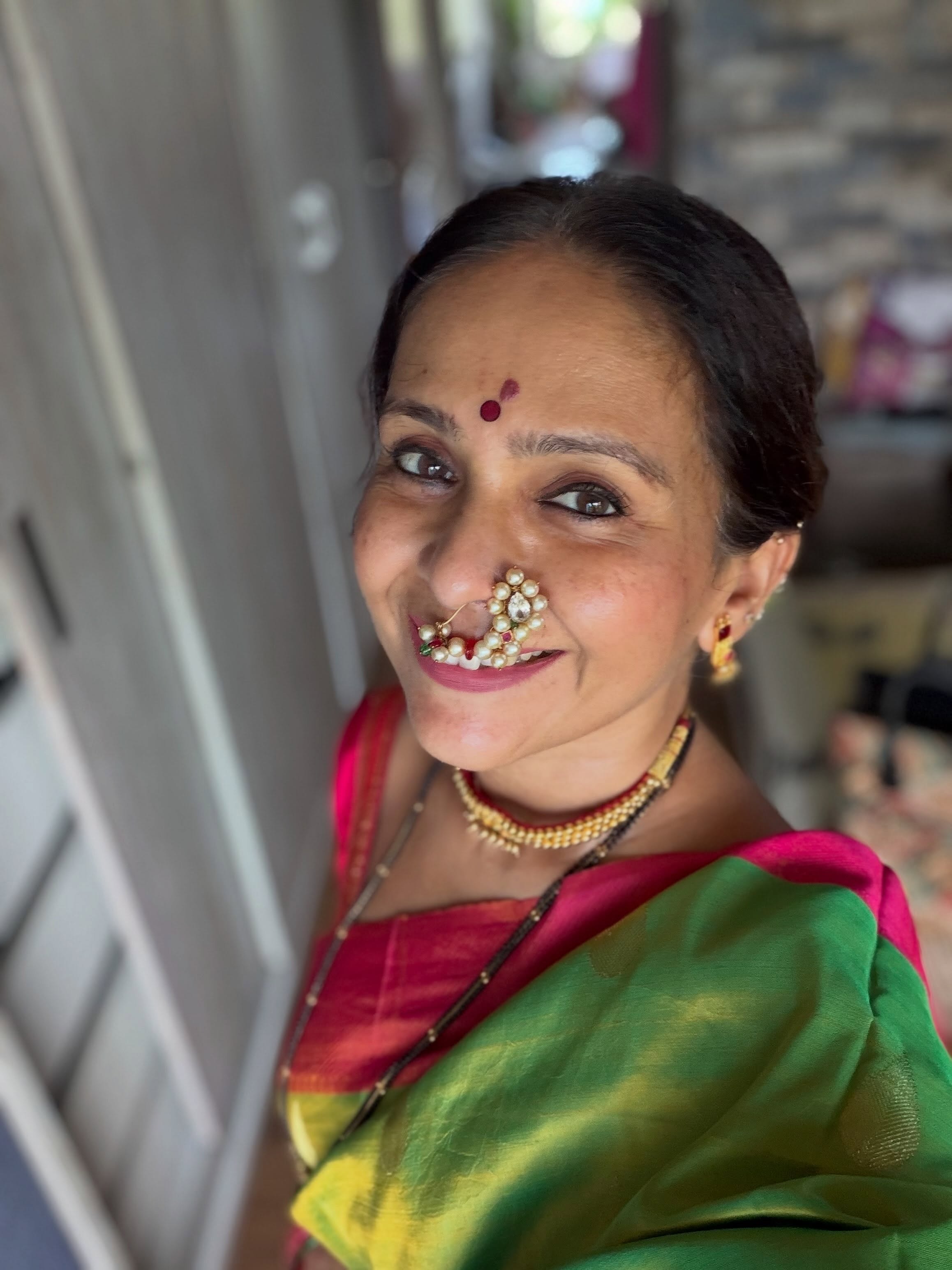 Aishwarya Narkar Satyanarayan Pooja Look