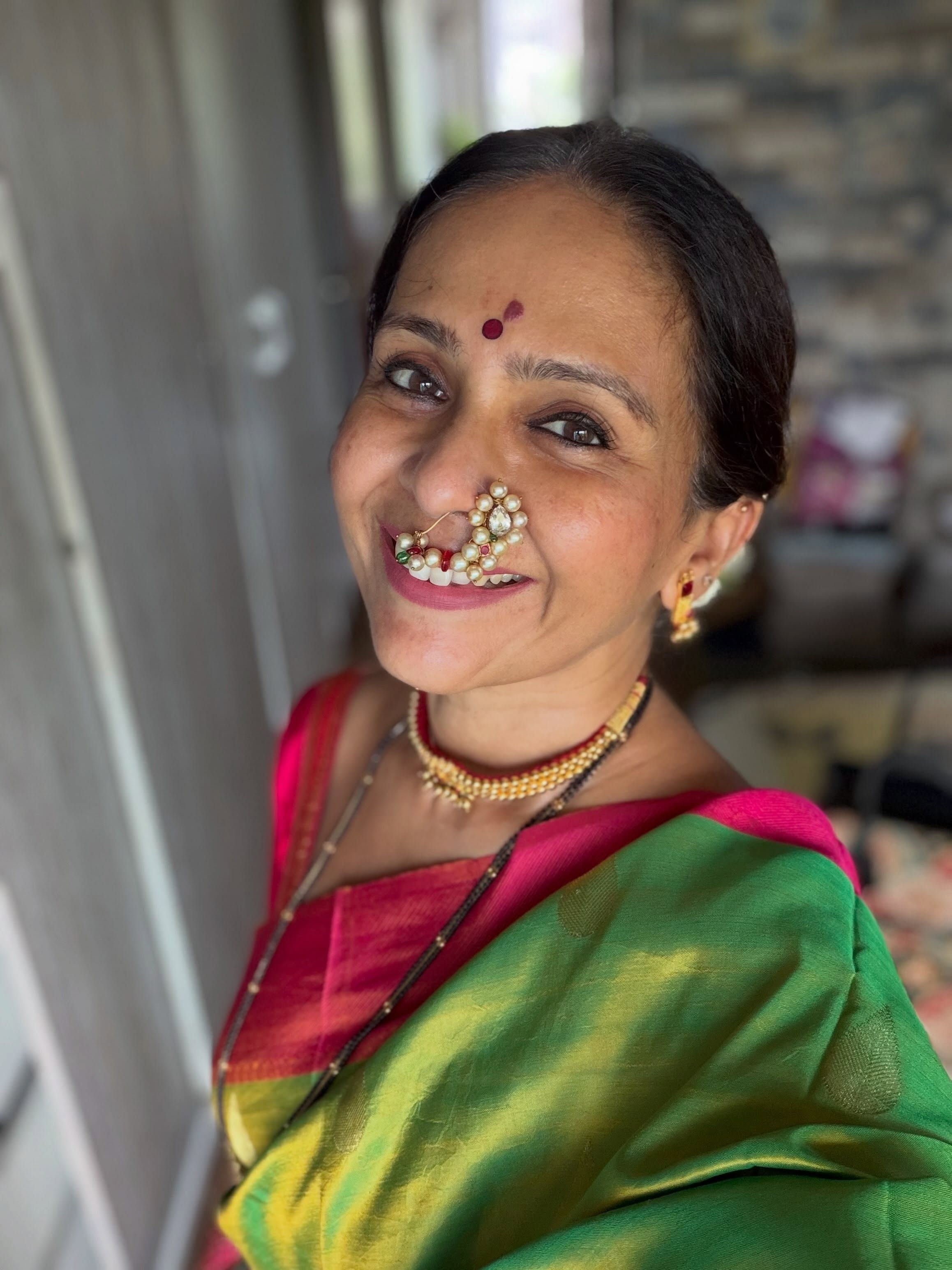 Aishwarya Narkar Satyanarayan Pooja Look