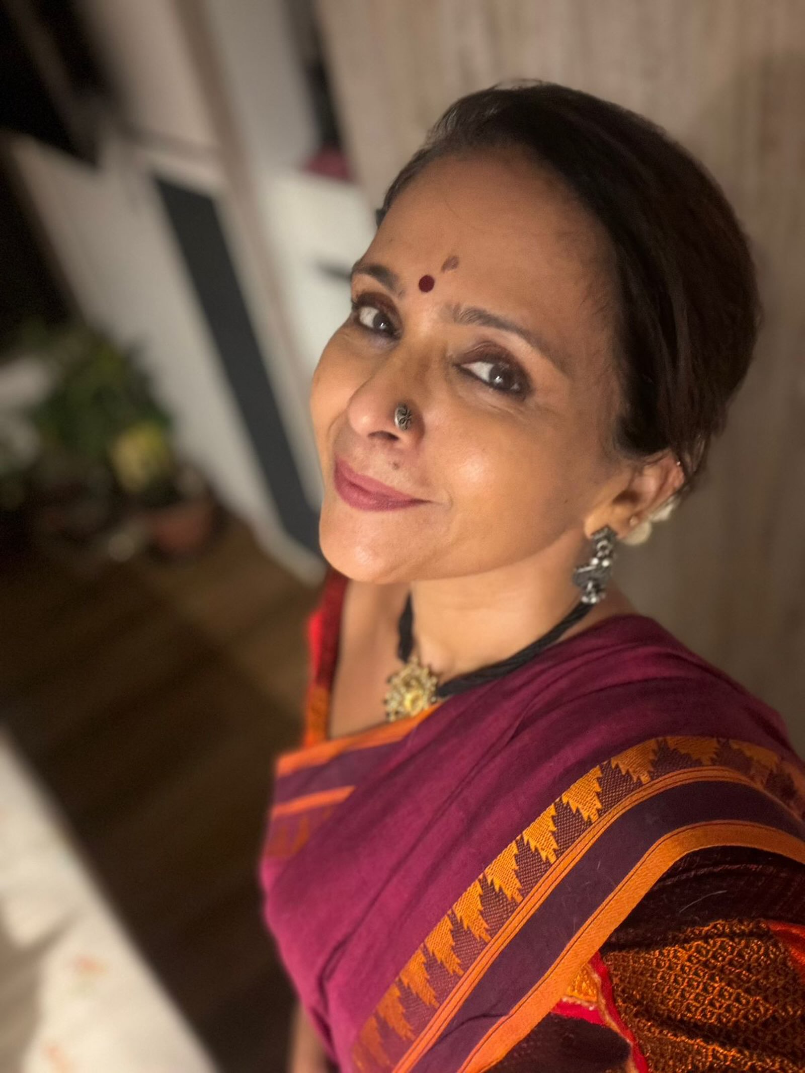 Aishwarya Narkar Satyanarayan Pooja Look