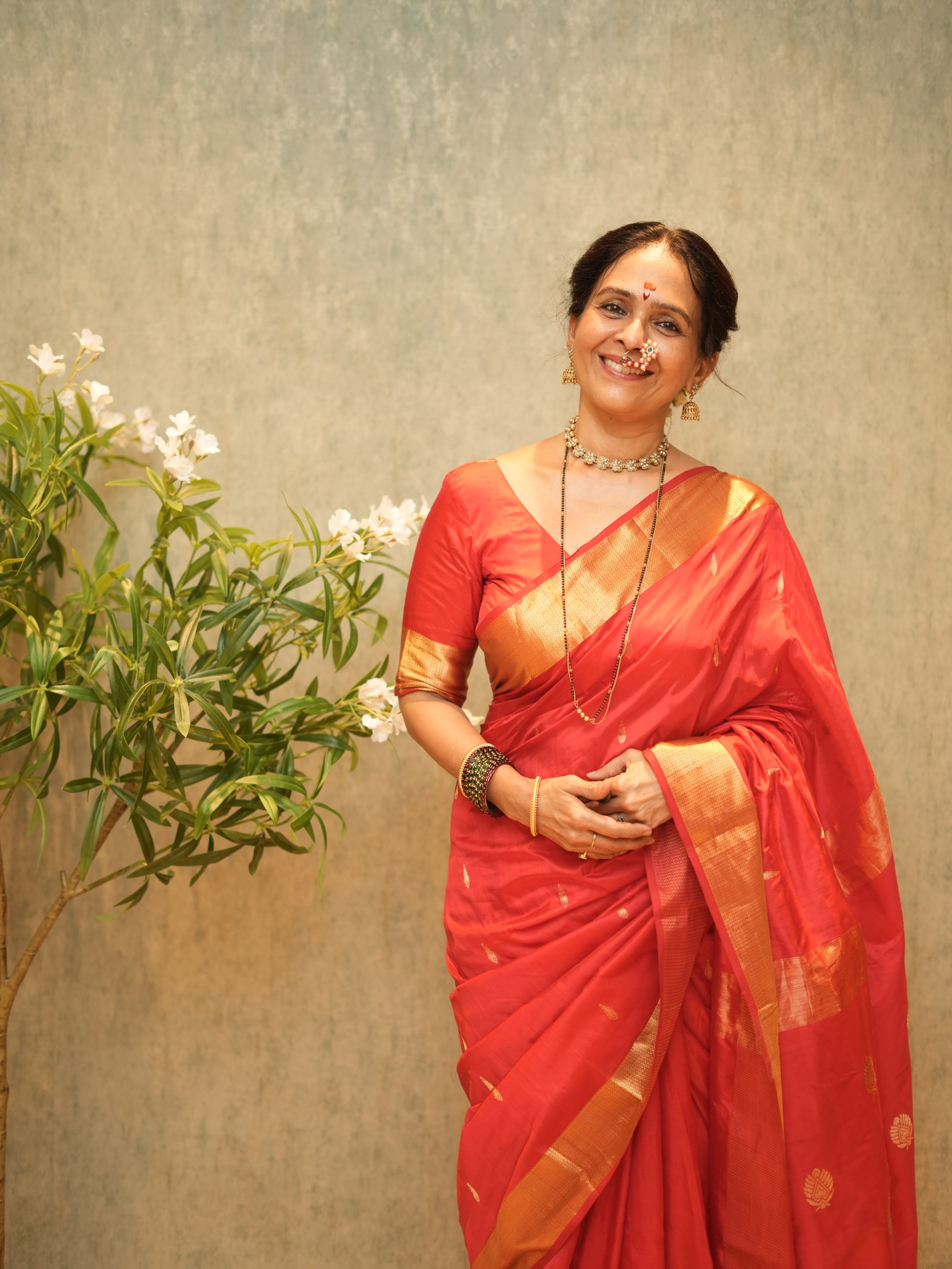 Aishwarya Narkar Satyanarayan Pooja Look