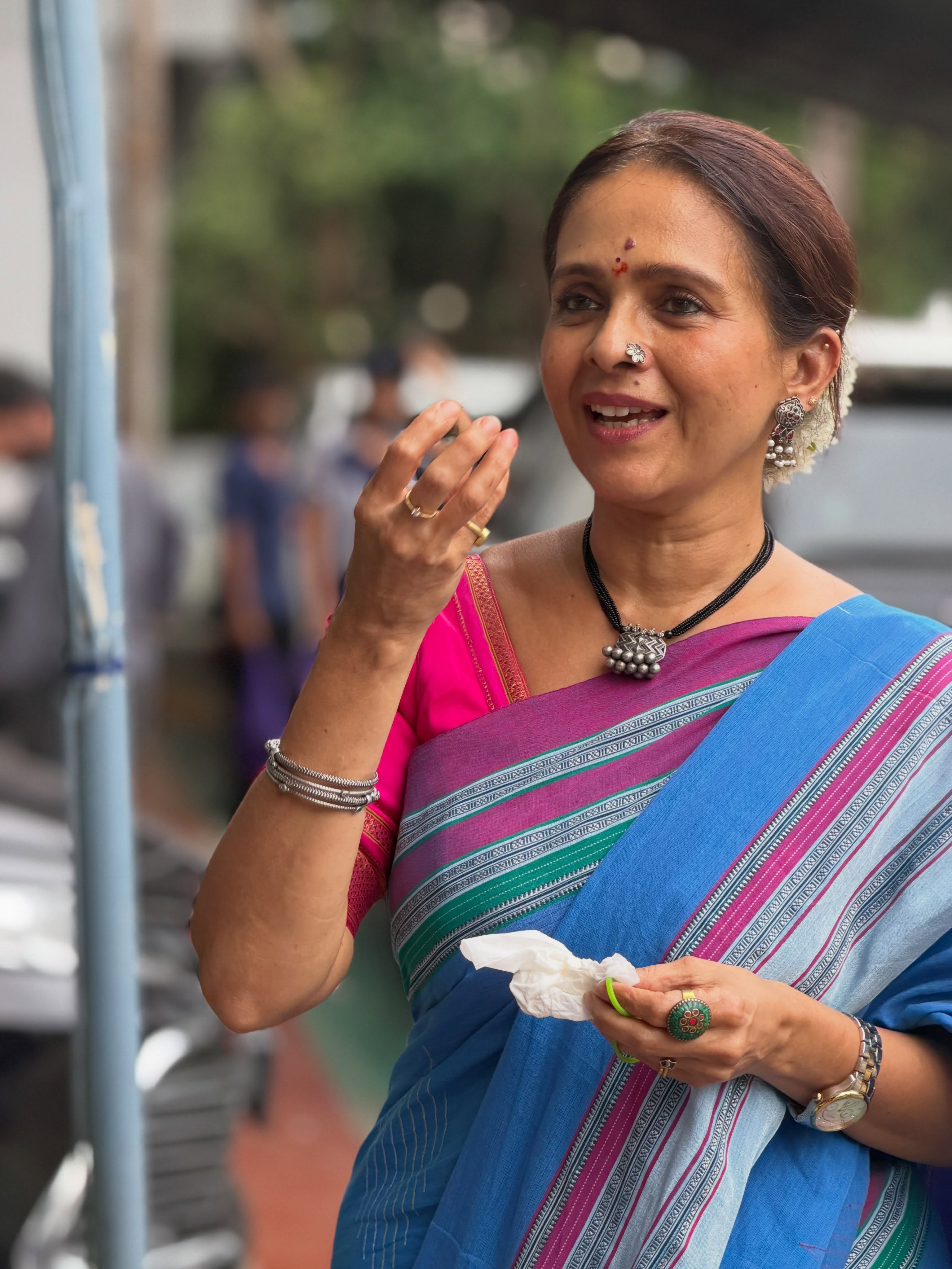 Aishwarya Narkar Satyanarayan Pooja Look