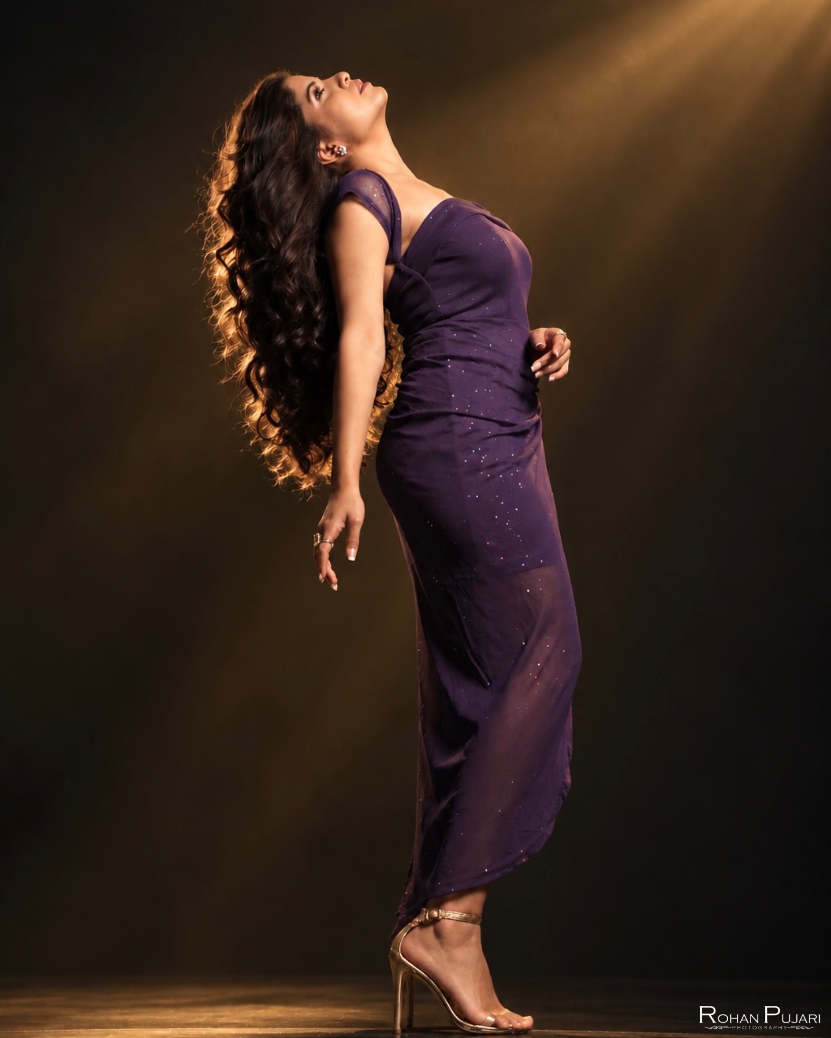 Amruta Deshmukh Purple Dress Glamorous Look