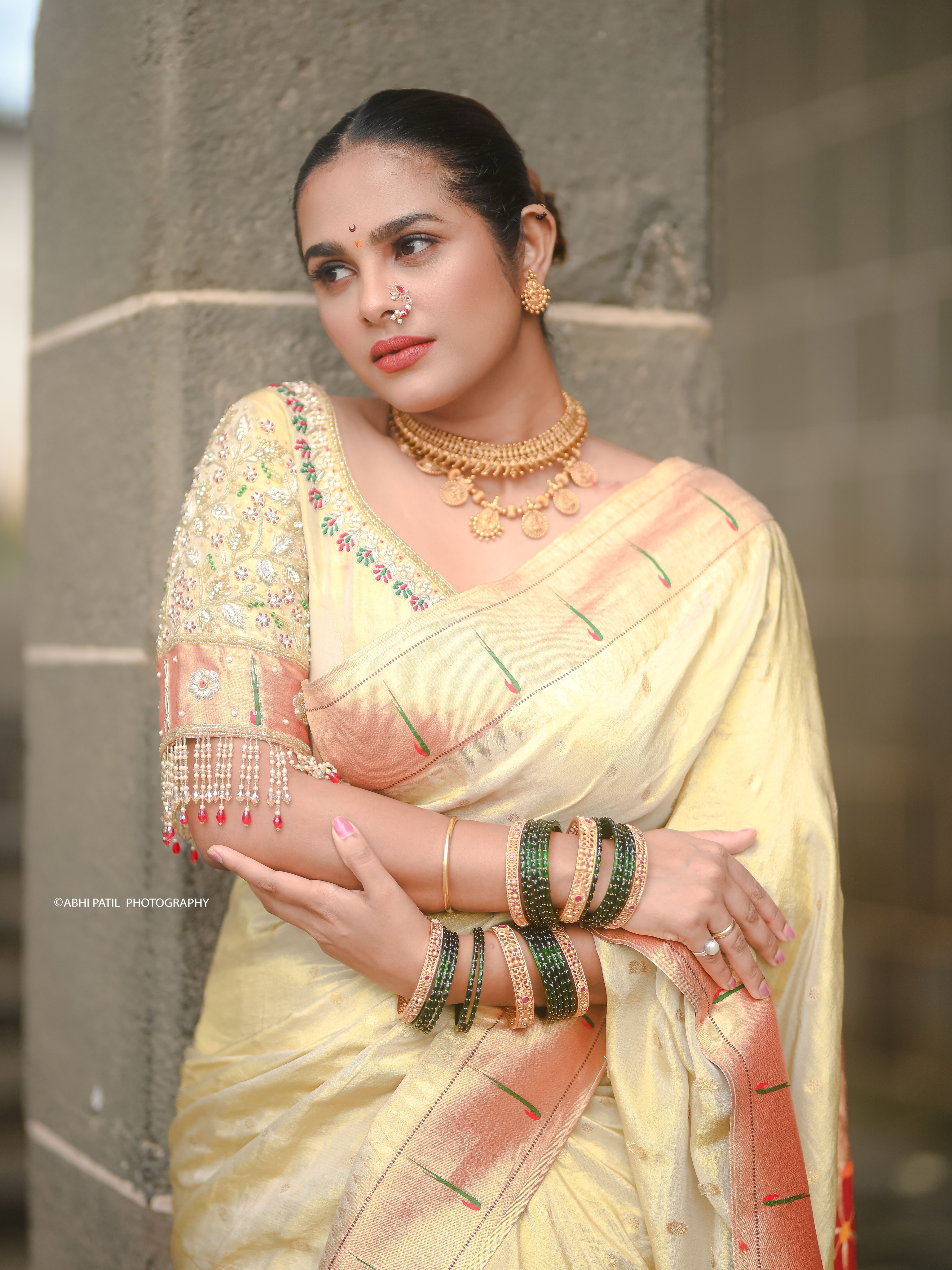 Amruta Dhongade Yellow Paithani Saree Look