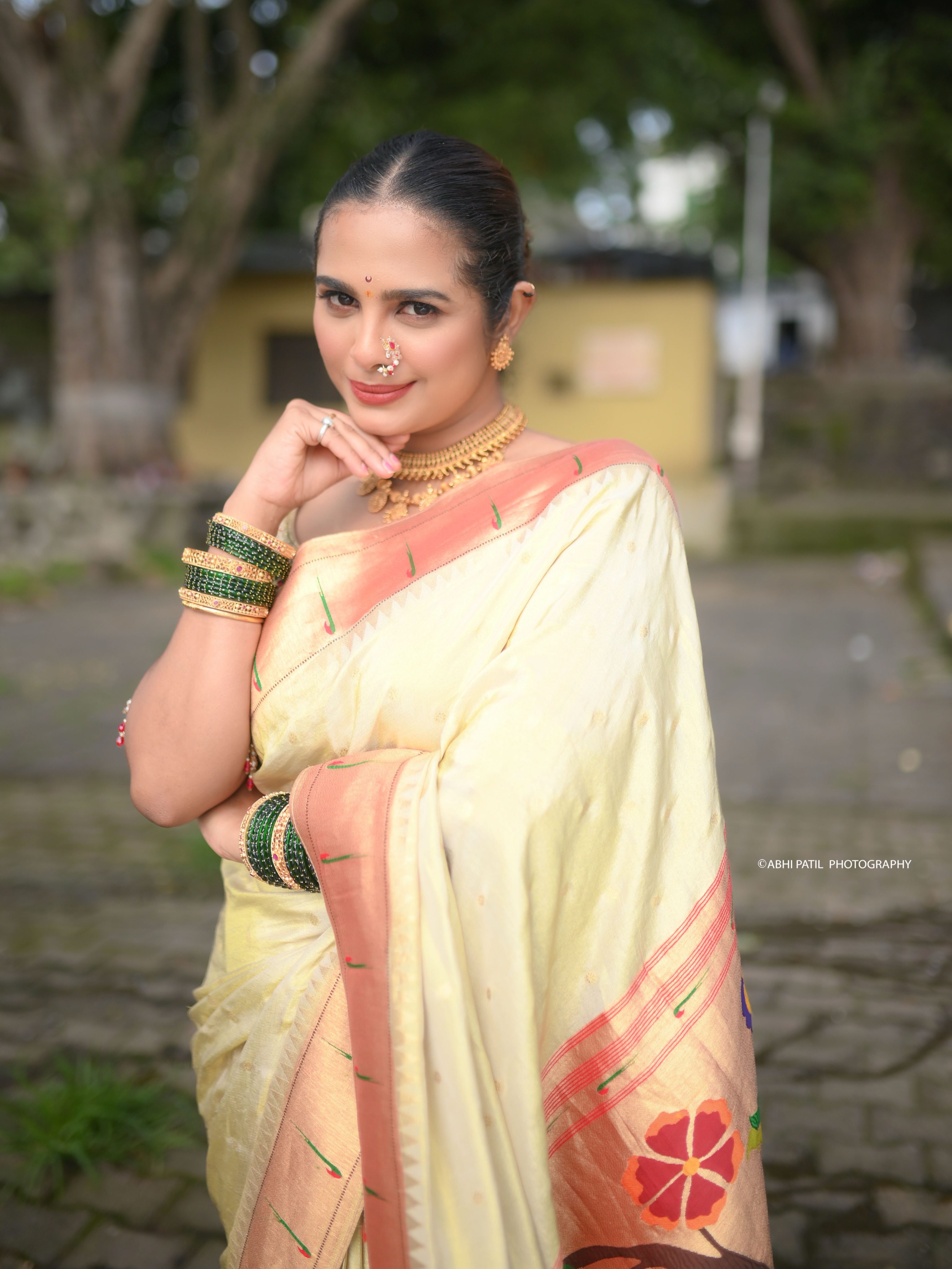 Amruta Dhongade Yellow Paithani Saree Look