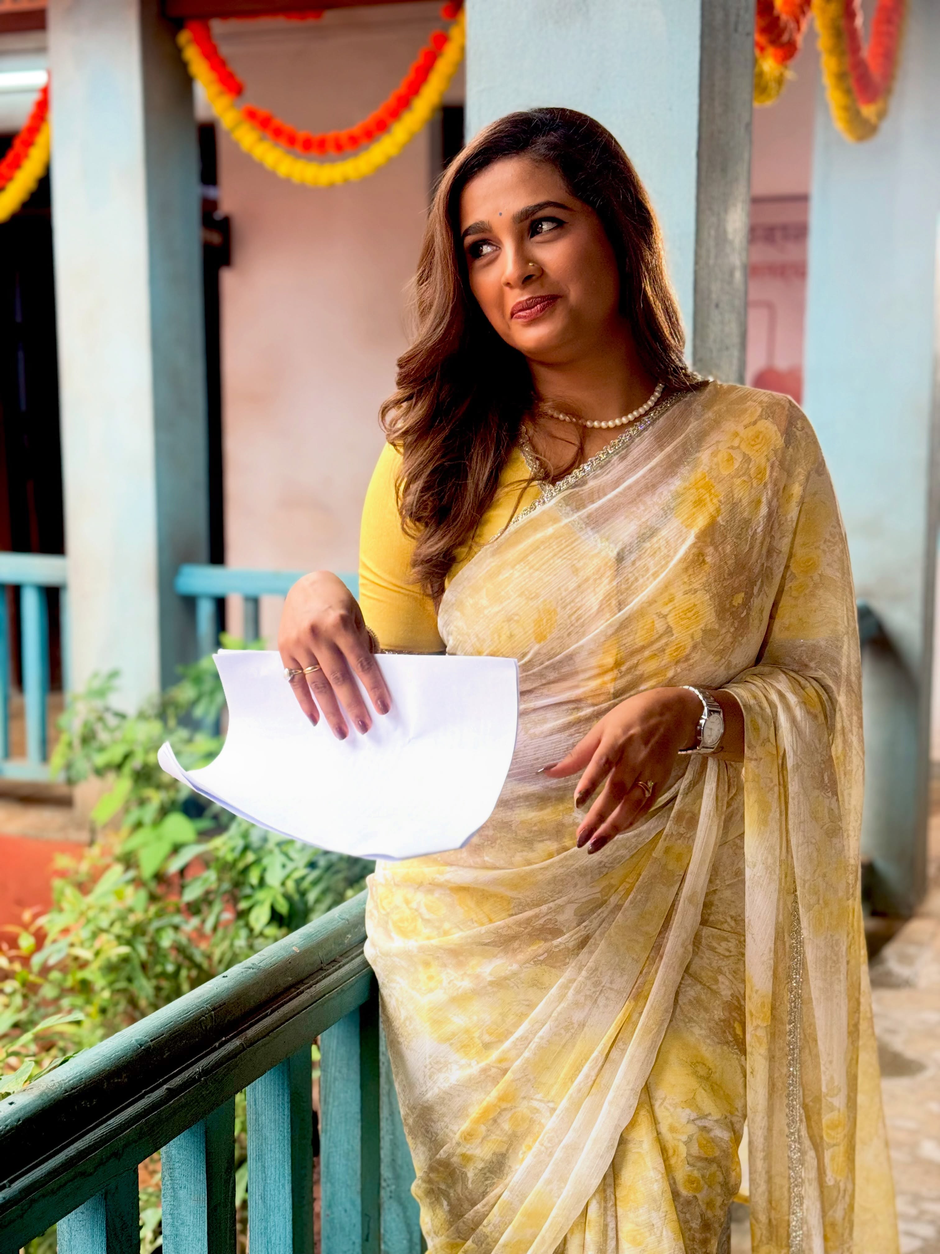 Amruta Dhongade Yellow Paithani Saree Look