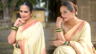 Amruta Dhongade Yellow Paithani Saree Look