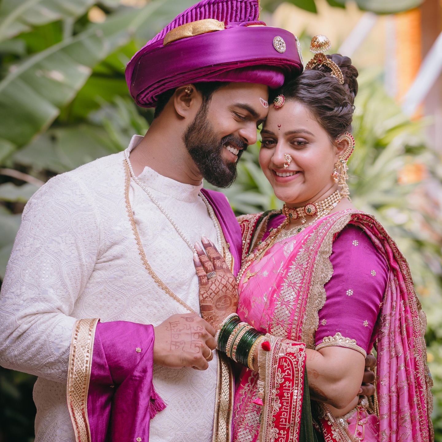 Amrutaa Bane Purple Saree Look