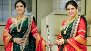 Ashvini Mahangade Green Nauvari Saree Look