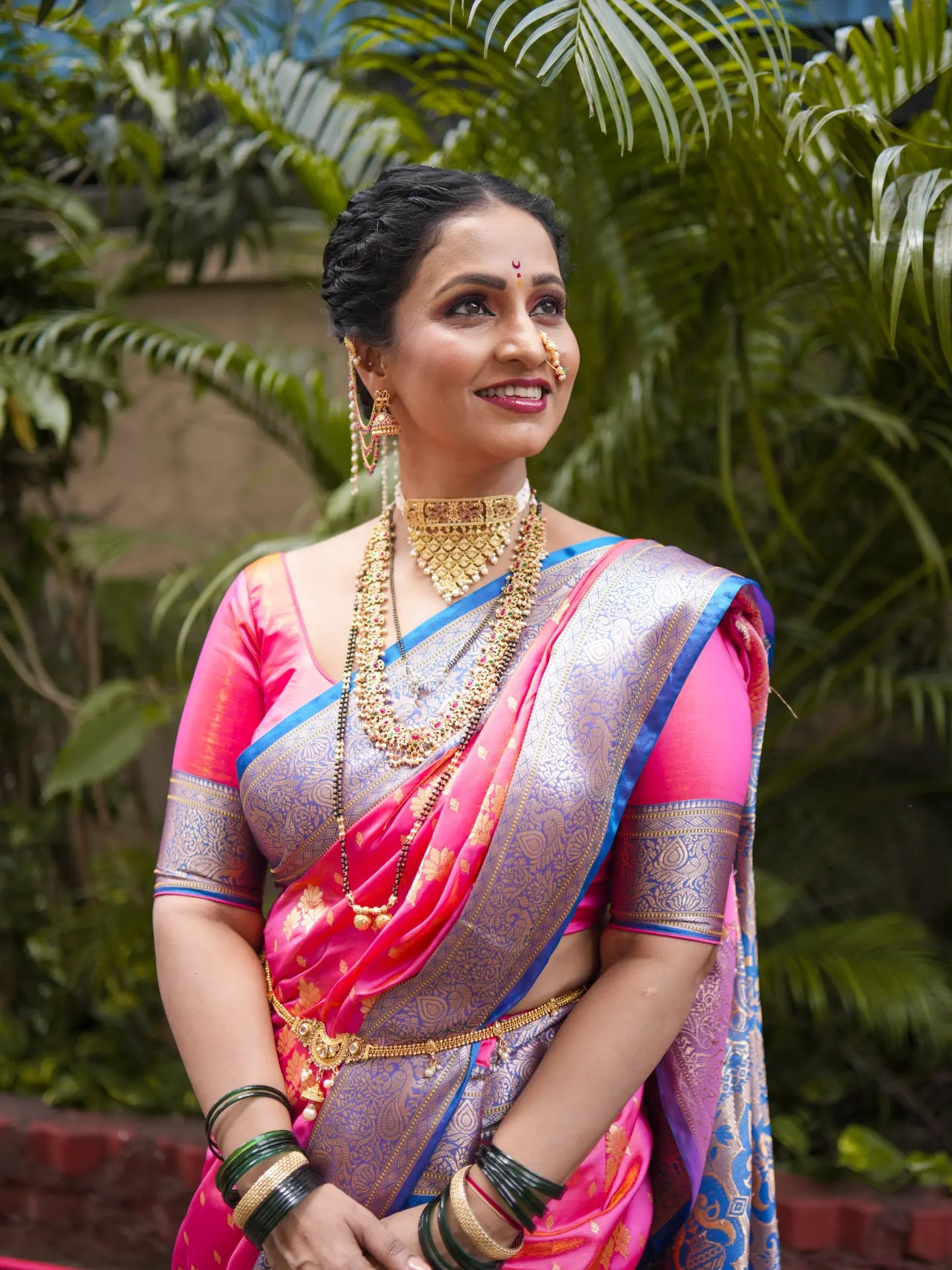 Dipti Ketkar Pink Nauvari Saree Look