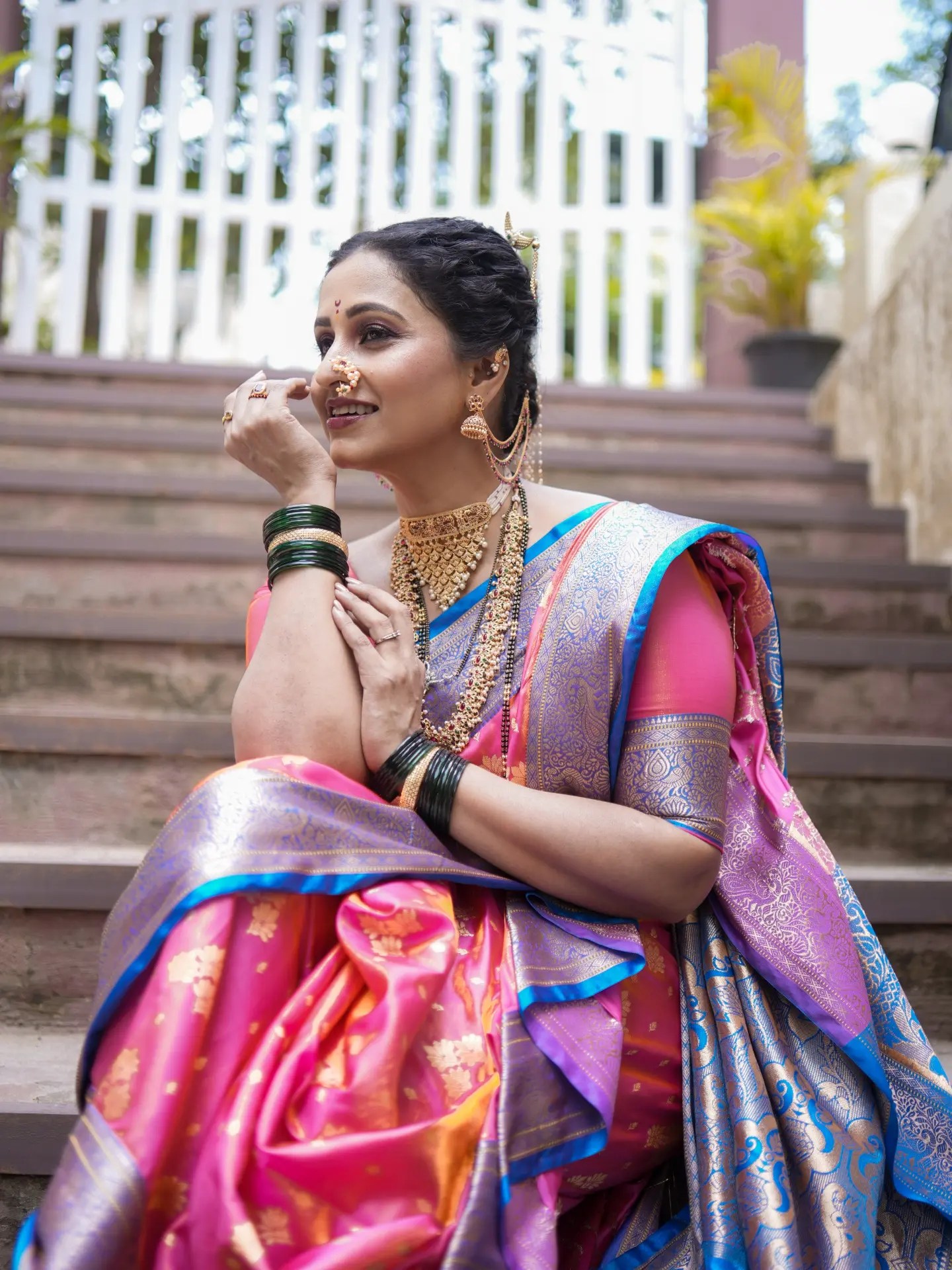 Dipti Ketkar Pink Nauvari Saree Look