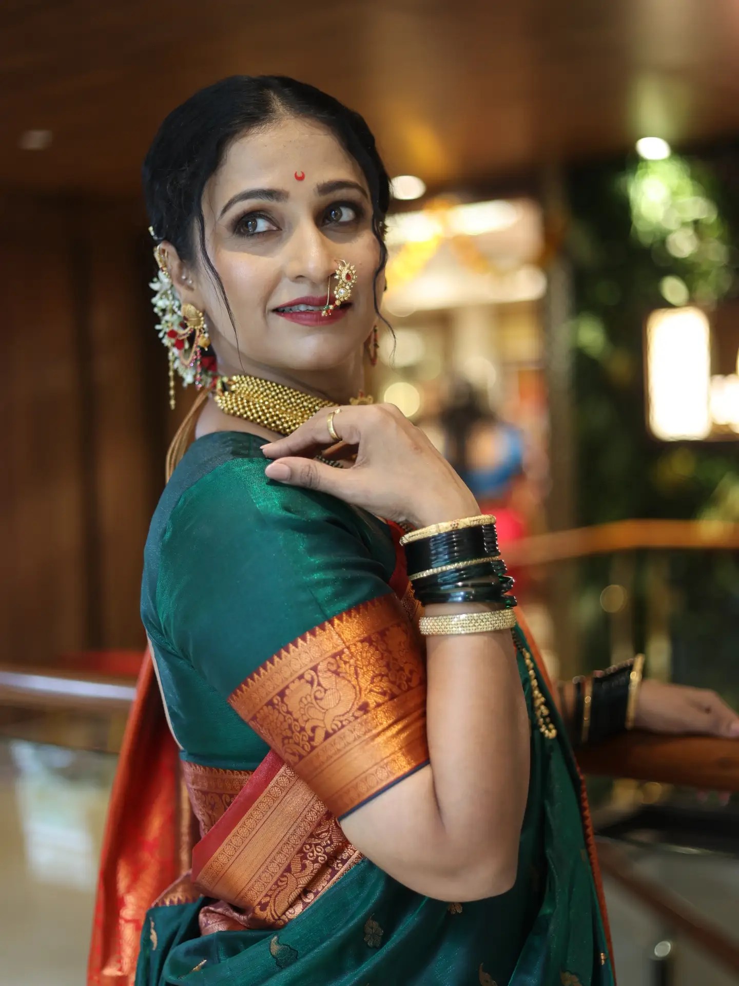 Dipti Ketkar Pink Nauvari Saree Look