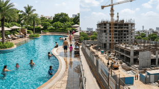 Navi Mumbai water scarcity measures | NMMC special teams monitoring water use | construction site drinking water ban Navi Mumbai | swimming pool water reuse norms Navi Mumbai | Morbe dam low water level storage