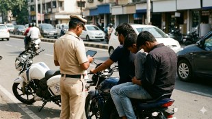 Parbhani police traffic rule enforcement drive | Maharashtra traffic police helmet fine action | Parbhani traffic police drive vehicle check | MV Act violation fines Parbhani news