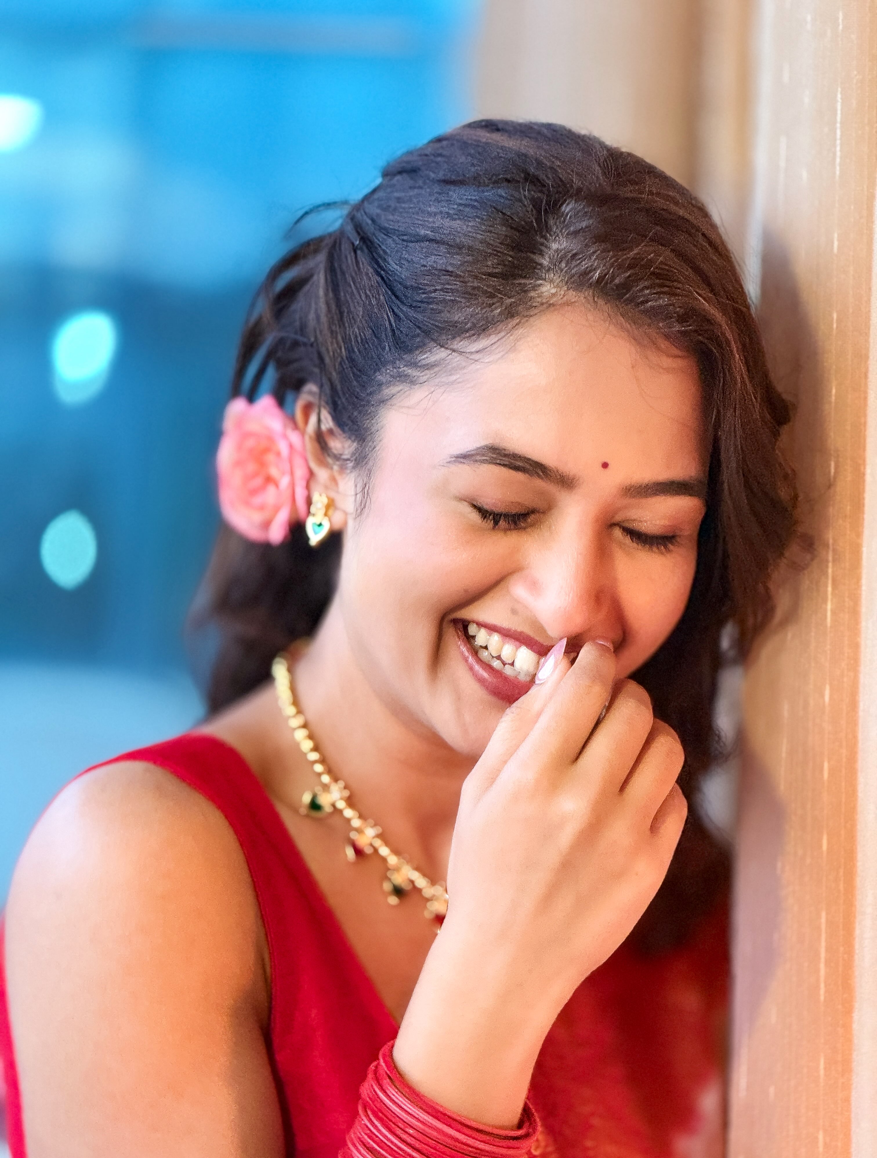 Girija Prabhu White Saree Look