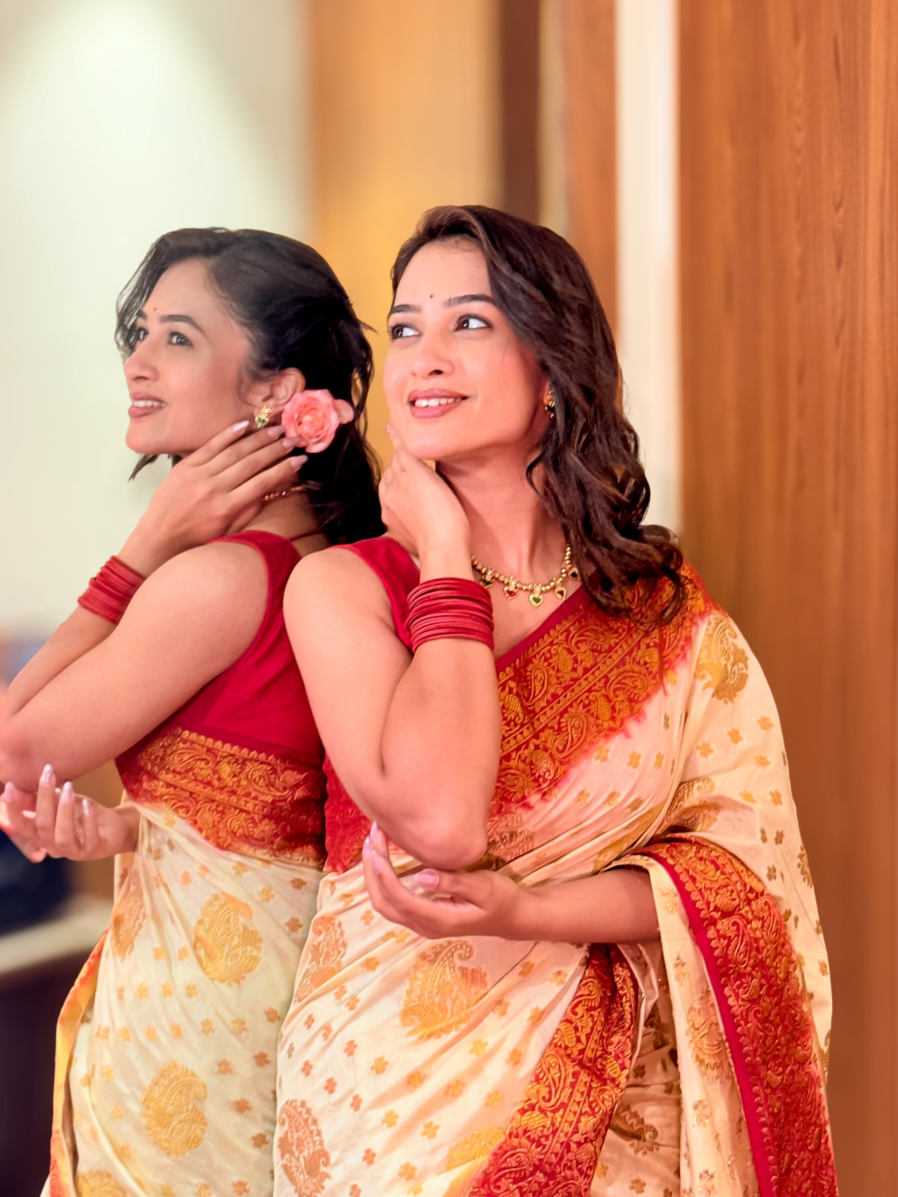 Girija Prabhu White Saree Look