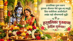 शिव-पार्वतीच्या कृपेने मिळो मनासारखा जोडीदार अन् अखंड सौभाग्य; हरतालिकेच्या पावन प्रसंगी पाठवा सुंदर शुभेच्छा!