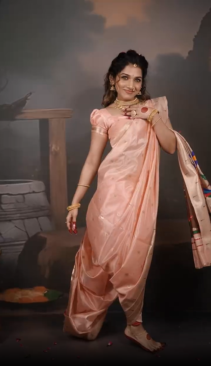Jahnavi Killekar Pink Nauvari Saree Look