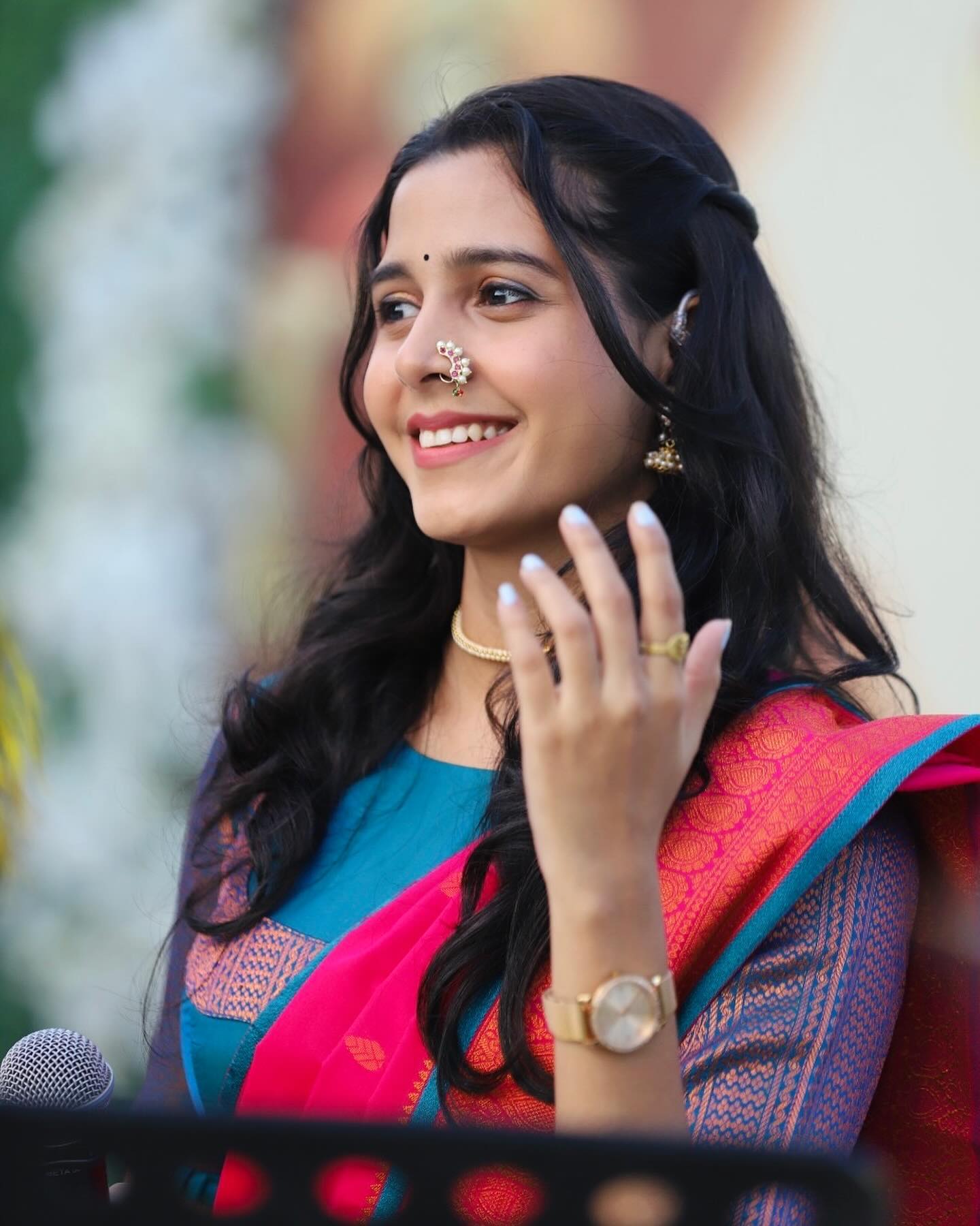Jui Bhagwat Pink Saree Look