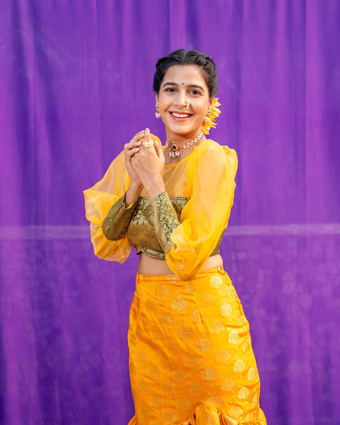 Jui Bhagwat Pink Saree Look